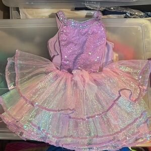 Pink Sequin Tulle Princess Kids Costume Dress